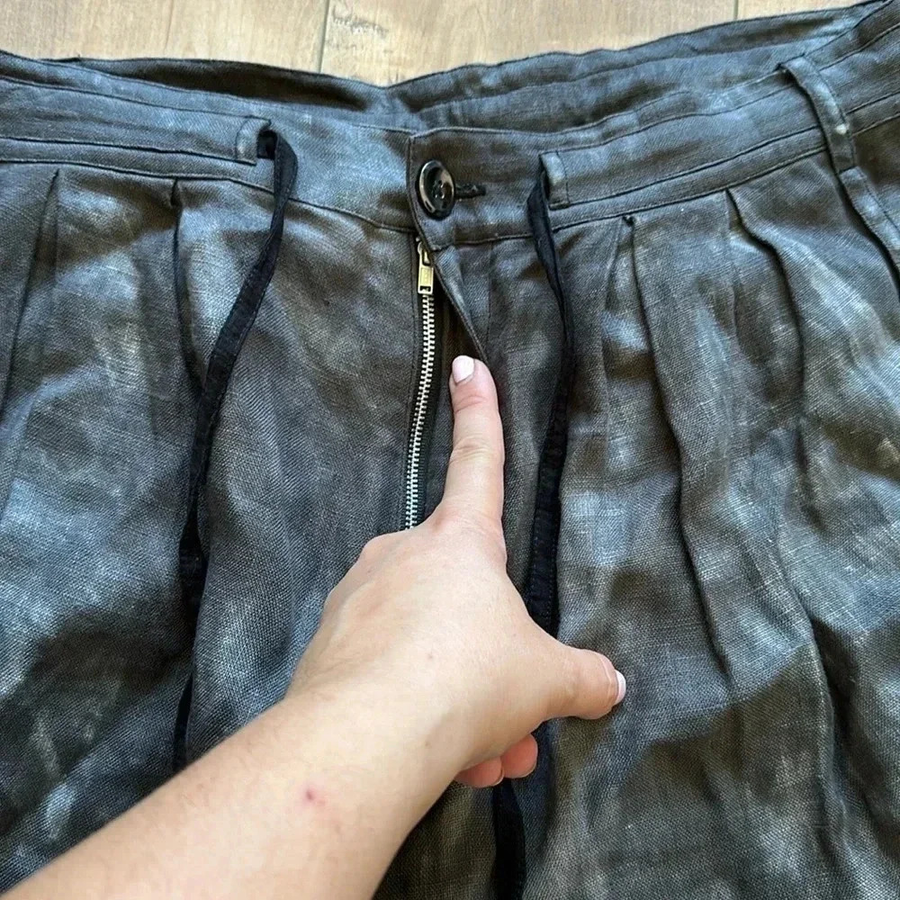 Mark Baigent Rong Pants Magnesium 100% Linen Unisex Sz S - Picture 8 of 13